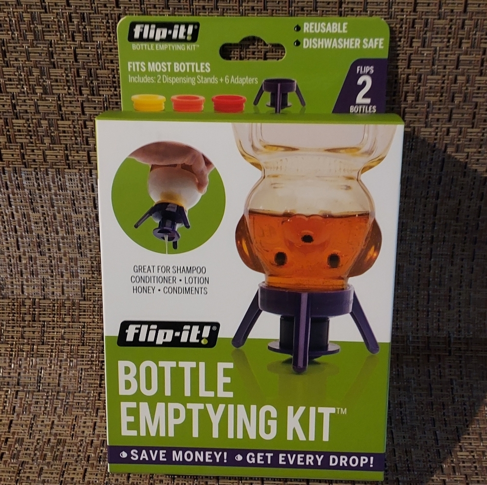 Flip-It! Bottle Emptying Kit Lotion Shampoo NIB - 2 pack